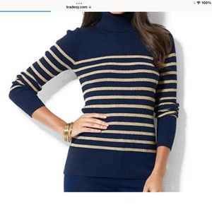 Ralph Lauren Turtleneck Navy Metallic Gold